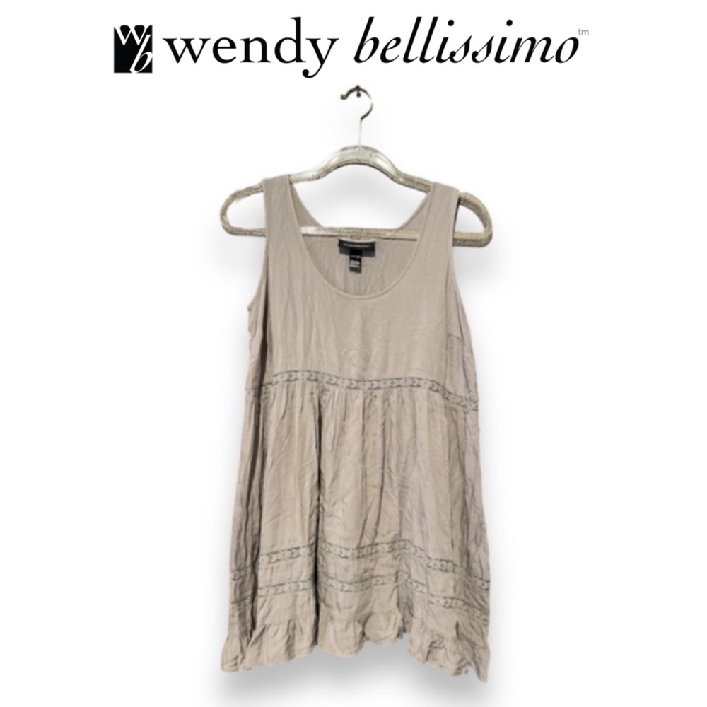 Wendy Bellissimo Inset Tunic Tank Top Tiered MIDI Dress